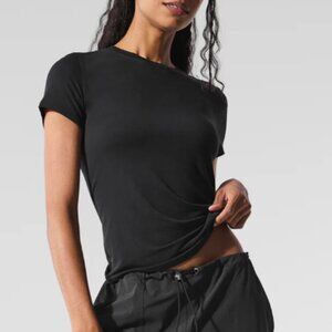 ALO Yoga All Day Short Sleeve Black Shirt